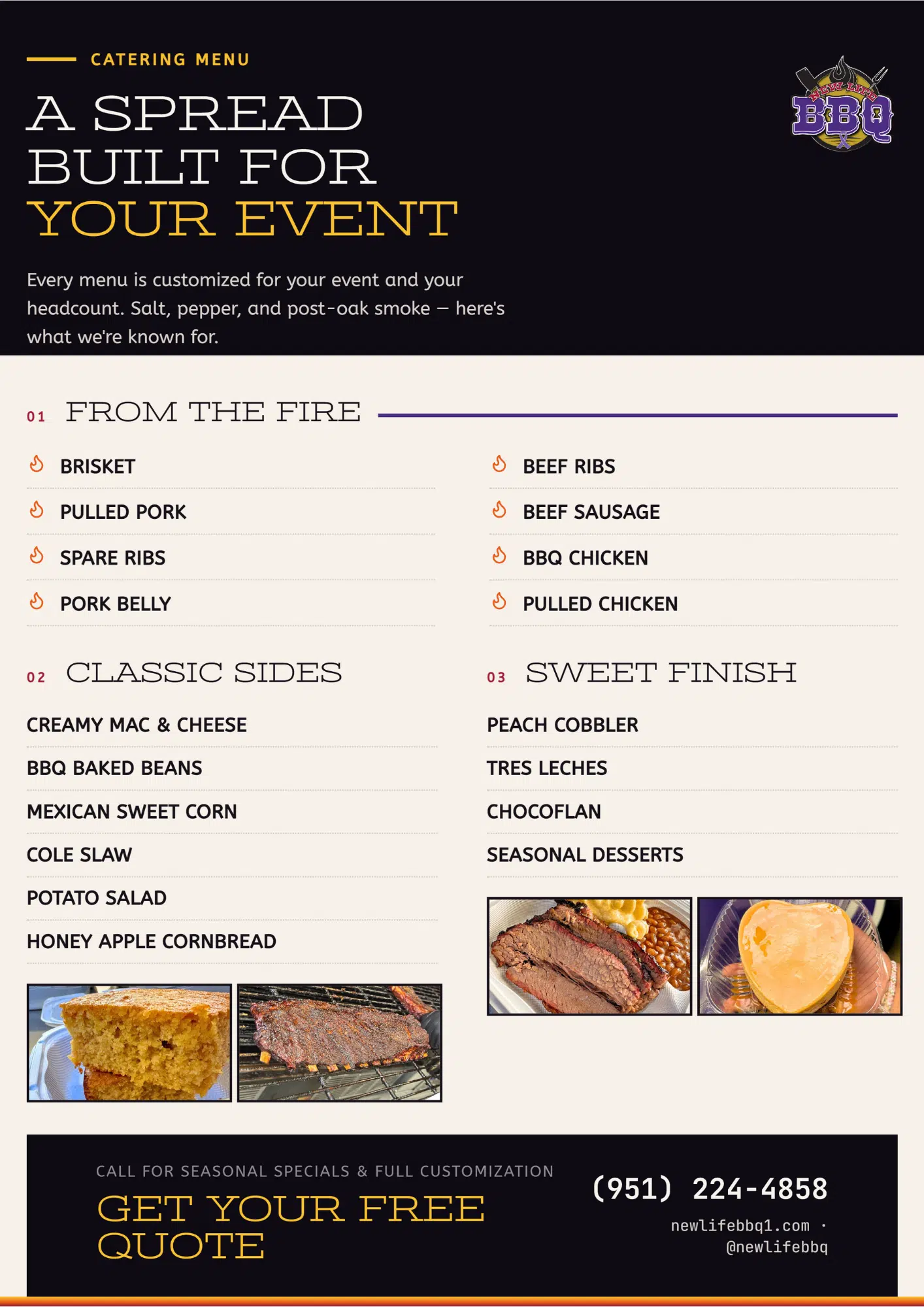 New Life Catering Menu